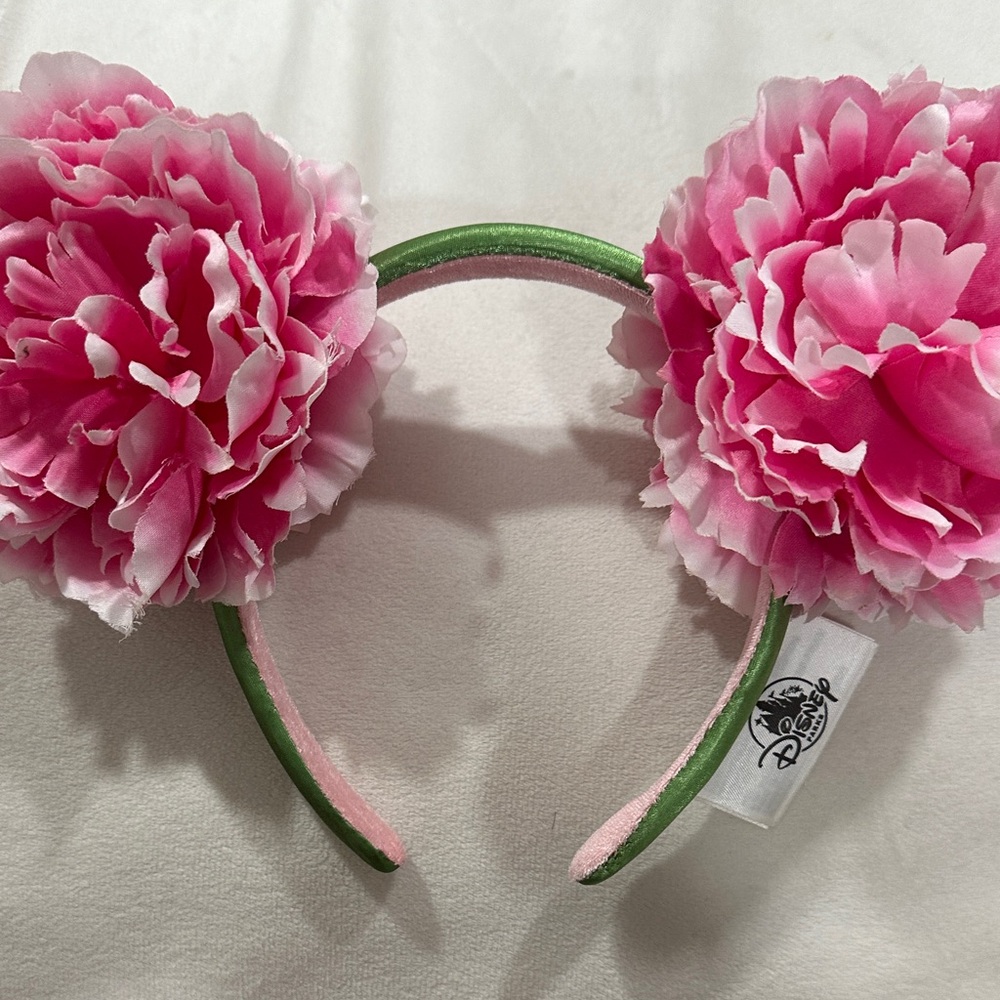 Pink Floral Mickey Ears Headband